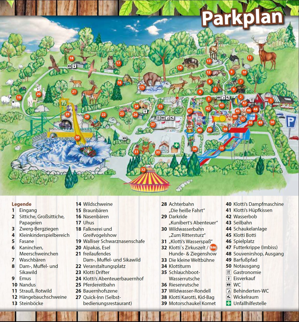 Parkplan Wild-und Freizeitpark Klotten